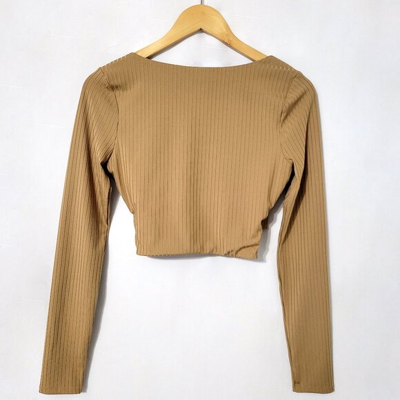 Camila Coelho Womens Faux Wrap Crop Top Size S Long Sleeve Bratcore Coquette - Picture 6 of 12